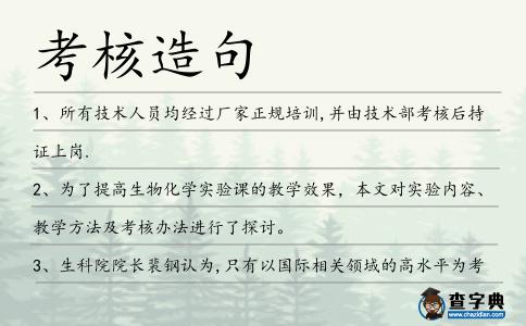 考核造句