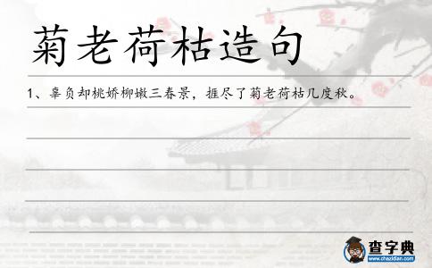 菊老荷枯造句