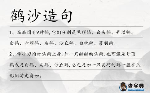 鶴沙造句