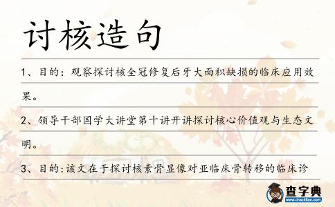 討核造句