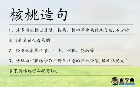 核桃造句