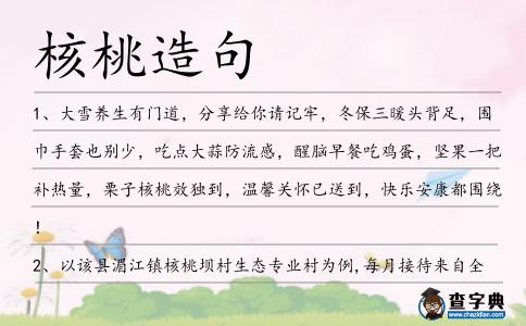 核桃造句