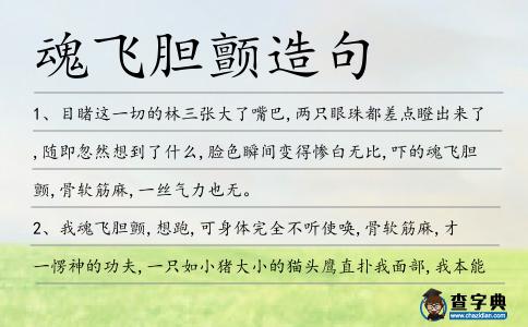 魂飛膽顫造句