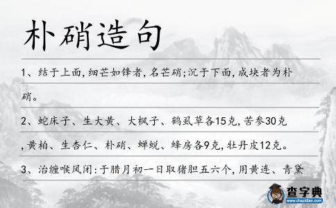 樸硝造句