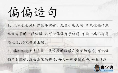 偏偏造句