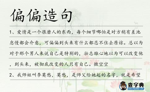 偏偏造句