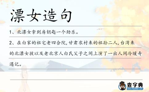 漂女造句