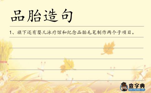 品胎造句