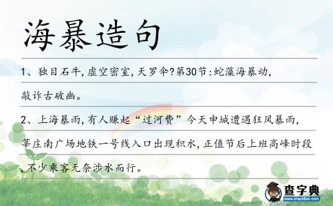 海暴造句