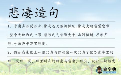 悲凄造句