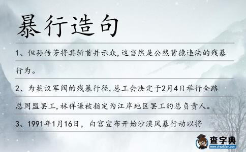 暴行造句