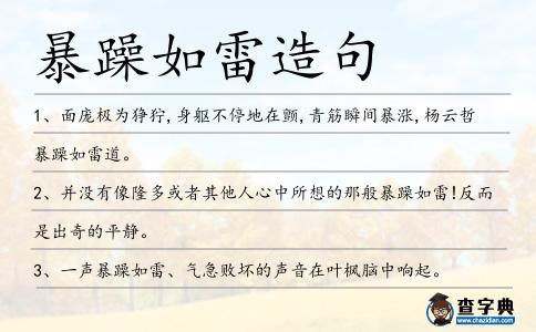 暴躁如雷造句