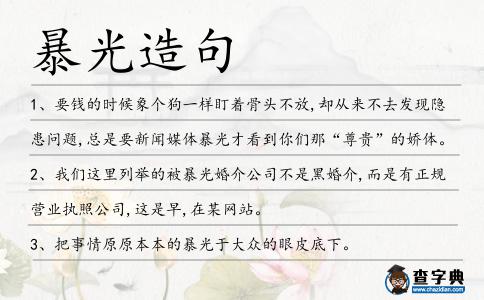 暴光造句