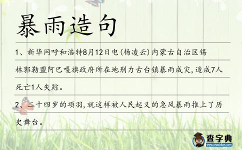 暴雨造句