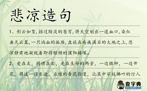 悲涼造句