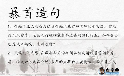暴首造句