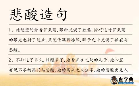 悲酸造句