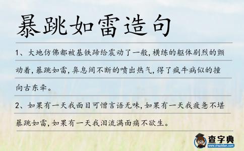 暴跳如雷造句