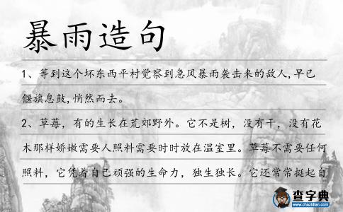 暴雨造句