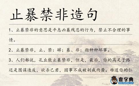 止暴禁非造句
