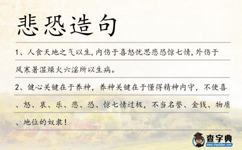 悲恐造句