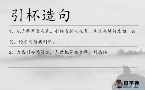 引杯造句