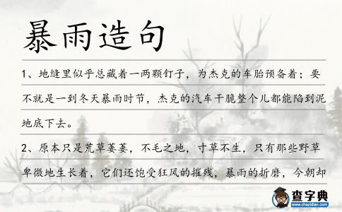 暴雨造句