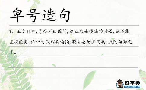 卑號(hào)造句