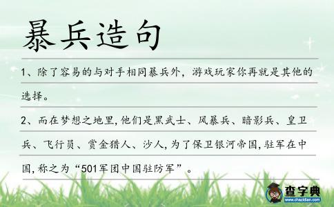 暴兵造句