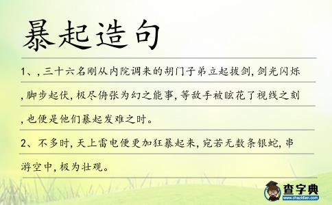 暴起造句