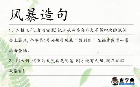 風暴造句