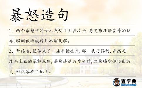 暴怒造句