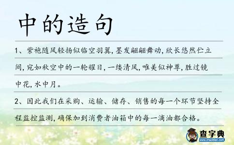 中的造句