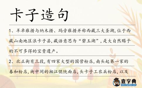 卡子造句