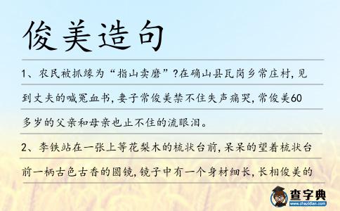 俊美造句
