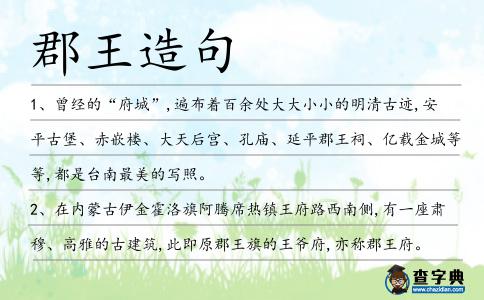 郡王造句