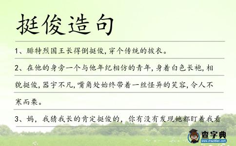 挺俊造句