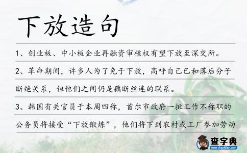 下放造句