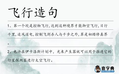 飛行造句