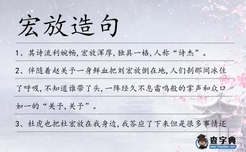 宏放造句