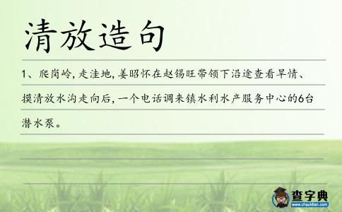 清放造句