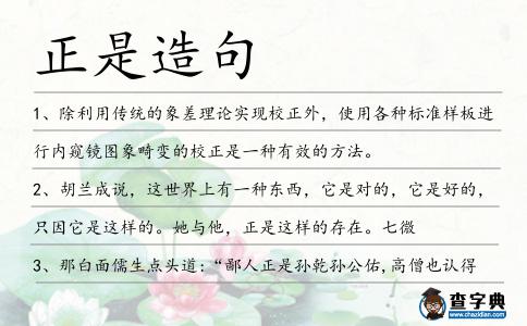 正是造句
