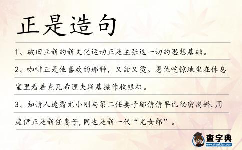 正是造句