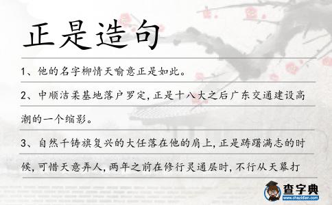 正是造句