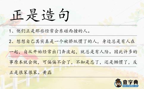 正是造句