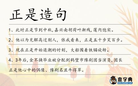 正是造句