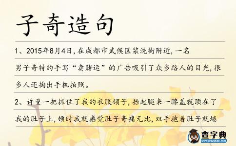 子奇造句