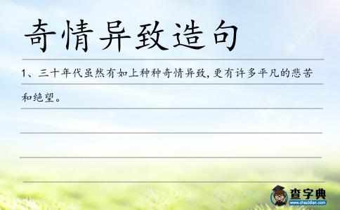 奇情異致造句