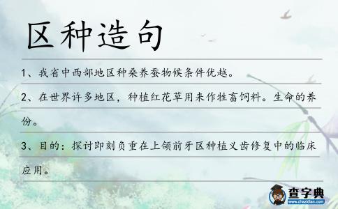 區種造句