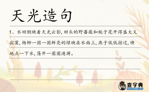 天光造句